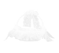 White Lace Wedding Flower Basket | Lightweight Elegant Hand - Held Basket for Flower Attendants/Bridesmaids | Romantic Wedding Prop for Ceremony Decor