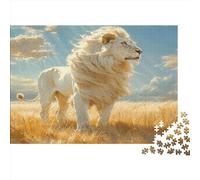 White León Rompecabezas Imposible,desafío for Adults Golden Pastoral Juego Educativo 1000 Piezas Obra De Arte De Juego De para Adultos, Regalos A Partir De 14 Años 1000pcs (75x50cm)