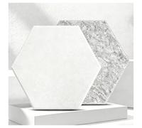White+Light Gray(5+5),30cm1,Paneles acústicos hexagonales, Paquete de 10 - Alta Densidad 9 mm, absorben Eco y reverberación para grabación de Voz, práctica de Piano y Tratamiento acústico