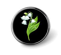 White Lily Of The Valley Flower Brooch Pins for Women Men Cute Badge Lapel Pins for Backpack Dress Accessories