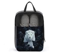 White Lion Alone Among Sea of Panthers - Bolsa de zapatos para viajes, uso diario, bolsa de almacenamiento antipolvo para zapatos de golf