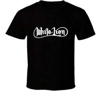 White Lion Music Band T Shirt Graphic Top Printed tee Shirt for Mens Black M