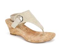 WHITE MOUNTAIN Aidaα/Aidaaaida/S / 88/88, Sandalias con cuña Mujer, Dorado Brillante, 43 EU