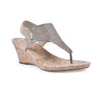 WHITE MOUNTAIN All Good, Sandalias con cuña Mujer, Ltgold Glitter, 37 EU