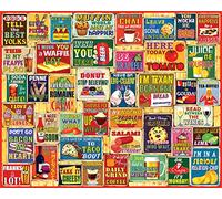 White Mountain - Comida y bebida, rompecabezas de 1000 piezas, rompecabezas de juego de palabras