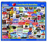 White Mountain - I Love North Carolina, rompecabezas de 1000 piezas, rompecabezas de anuncios vintage