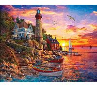 White Mountain Puzzles Lighthouse Sunset - Puzle de 1000 piezas, 1 EA