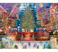 White Mountain Puzzles Rockeffer Christmas - Rompecabezas de 1000 piezas