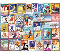 White Mountain Puzzles - Sellos de esquí - Rompecabezas de 1000 piezas para adultos y niños - Actividad familiar divertida - 24 x 30 pulgadas