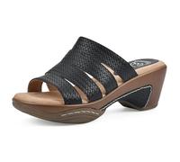 WHITE MOUNTAIN Valora, Sandalias con cuña Mujer, Negro Met Tejido, 38.5 EU