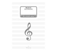 White Music Notebook - 6x9 in - 100 pages: Manuscript Paper Notebook with 12 Staves of 8mm per page for Composition, Songwriting & Practice | Clean ... with Grey Staff Lines. (15,24x22,86 cm)