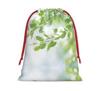 White Natural Greenery Twig3 - Bolsas de regalo con cordón para fiestas, bolsas especiales para caramelos, recuerdos de boda, Navidad
