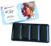 White Nights Acuarelas para artistas rusos en "estuche Casanova", caja metálica negra con 12 colores en tubos de 10 ml