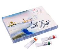 White Nights Acuarelas rusas para artistas en estuche de 24 colores en tubos de 10 ml