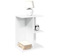 White Nightstand with 3 Storage Compartments, 46.5x29x61cm Engineered Wood Bedside Table, Modern Bedroom Furniture for Small Spaces, Sturdy & Moisture-Resistant Surface, Easy to Clean and Assemble