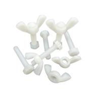 White Nylon Plastic Bolt Hex Head Fully Threaded Set Screws With Wing Butterfly Nuts M3 M4 M5 M6 M8 M10 M12