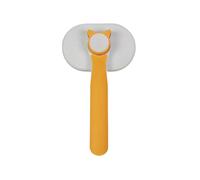 (white orange) Self Cleaning Slickers Brush Easy to Clean Grooming Comb for All Hair Types Cats Dog Massage Brushes Keeping Fur Healthy white orange