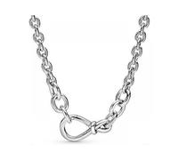 (white)Original Chunky Infinity Knot Beads Sliding Me Link Snake Chain Necklace For Fashion 925 Sterling Silver Bead Charm DIY Jewelry