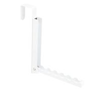 White Over The Door Clothes Hanger, Innovative 6 Groove Design, Folding, Space Saving Metal Over The Door Clothes Rack for Coat, Caps, Towel