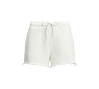 White Pantalón corto de felpa con cordón S