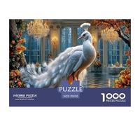 White Pavo Rompecabezas Imposible,desafío for Adults Sala de Baile del Palacio de Otoño Entretenimiento Creativo 1000 Piezas Obra De Arte De Juego De para Adultos Y Niños 70x50cm/1000pcs