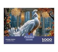 White Pavo Rompecabezas Imposible,desafío para Adultos Sala de Baile del Palacio de Otoño 1000 Piezas Obra De Arte De Juego De para Adultos Y Niños A Partir De 12 Años 52x38cm/1000pcs
