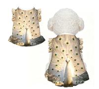 White Peacock Art L - Ropa para mascotas para perros pequeños, bonito traje de verano para cachorros, ropa suave y transpirable para mascotas para gatos