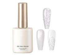 White Pearl Nail Gel - 15ML Long Lasting Fingernail Coating Glue, Shiny Beauty Manicure Pedicure Accessory | For Women Girls DIY Lovers Salon Home Decoration Use Nail, Pearl Gel, Coating