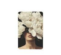 White Peonies On Woman Head - Ambientadores para coche, 4 unidades, tarjetas perfumadas colgantes, tarjetas perfumadas para coche, tabletas de aromaterapia