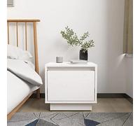 White Pine Solid Wood Nightstand 35x34x32 cm, Modern Bedside Table with Storage for Bedroom, Sturdy Pine Wood End Table for Living Room, Easy Assembly Small Night Stand