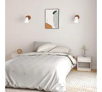 White Pine Wood Nightstand Set of 2, Solid Pine Bedside Tables with Drawer and Storage Shelf, Rustic Modern Bedroom Furniture 40x31x40 cm