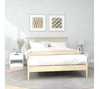 White Plywood Nightstand Set of 2 with Drawer, Modern Bedside Table for Bedroom, Sturdy and Spacious Storage Cabinet for Lamp, Books, Remote Control, Easy to Clean, 40 x 39 x 40 cm