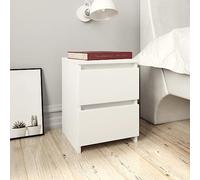 White Plywood Nightstand with 2 Drawers 30x30x40 cm Classic Bedside Table for Bedroom Living Room Compact Storage Cabinet Modern Home Decor