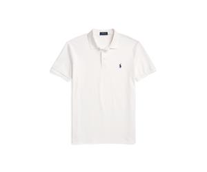 White Polo de piqué elástico Custom Slim Fit XXL