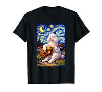 White Poodle Playing Guitar Whimsical Dog Art Music Camping Camiseta