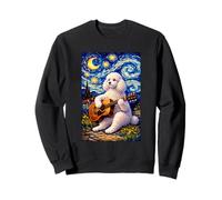 White Poodle Playing Guitar Whimsical Dog Art Music Camping Sudadera