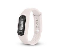 (white) Pulsera podómetro para correr, cuenta hasta 99.999 pasos con modo de suspensión automático y detección de movimiento de la cintura.