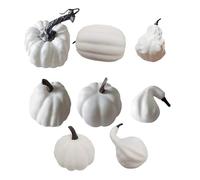 White Pumpkins - Juego de pumpkins artificiales surtidos, 8 unidades de bolas decorativas de espuma blanca falsa | Surtido de simulación falsa mezclada de pumpkins