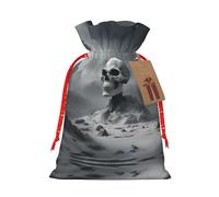 White Punk Skul - 1 bolsa de regalo de Navidad con cordón de 8.3 x 11.8 pulgadas, para regalar en fiestas de vacaciones