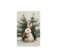 White Rabbit Holding Pine Conone - Ambientadores para coche, 4 unidades, tarjetas perfumadas colgantes, tarjetas perfumadas para coche, tabletas de aromaterapia