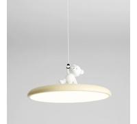 White Resin Bear Pendant Light, LED Flying Saucer Pendant Light, Round Kitchen Island Lighting Fixtures,Pendant Ceiling Light
