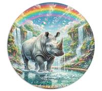 White Rhinoceros 1000 Piece Jigsaw Puzzle For Adults Challenging Game Stress Relief Puzzle Cultivate The Spirit of Teamwork for Family Decorations 1000pcs (67.5x67.5cm)