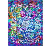 White Rose, Blue Azure, Star-Detailed, 8x11 Page, Hardcover Journal, Art Pad, Sketchbook, Drawing Book: Created With Hand-Drawn Art By: Artist Mary Elisabeth Linder @ MaryEMade