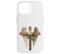 White Rose Flower Christian Cross For Women and Blessed Mom Carcasa para iPhone 14