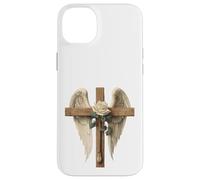 White Rose Flower Christian Cross For Women and Blessed Mom Carcasa para iPhone 14 Plus