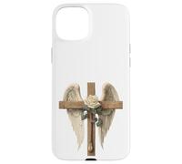 White Rose Flower Christian Cross For Women and Blessed Mom Carcasa para iPhone 15 Plus