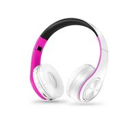 (White Rose) Headphones Bluetooth Headset Earphone Wireless Headphones Stereo Foldable Sport Earphone Microphone Headset Handfree MP3 Player
