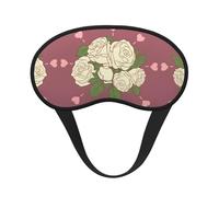 White Rose of Love - Antifaz de satén con borde negro para una comodidad óptima y bloqueo de la luz