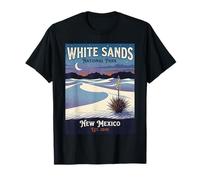 White Sands National Park Nuevo México Retro Desierto Vista Nocturna Camiseta
