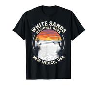 White Sands National Park Nuevo México, USA Retro Sunset Badge Camiseta